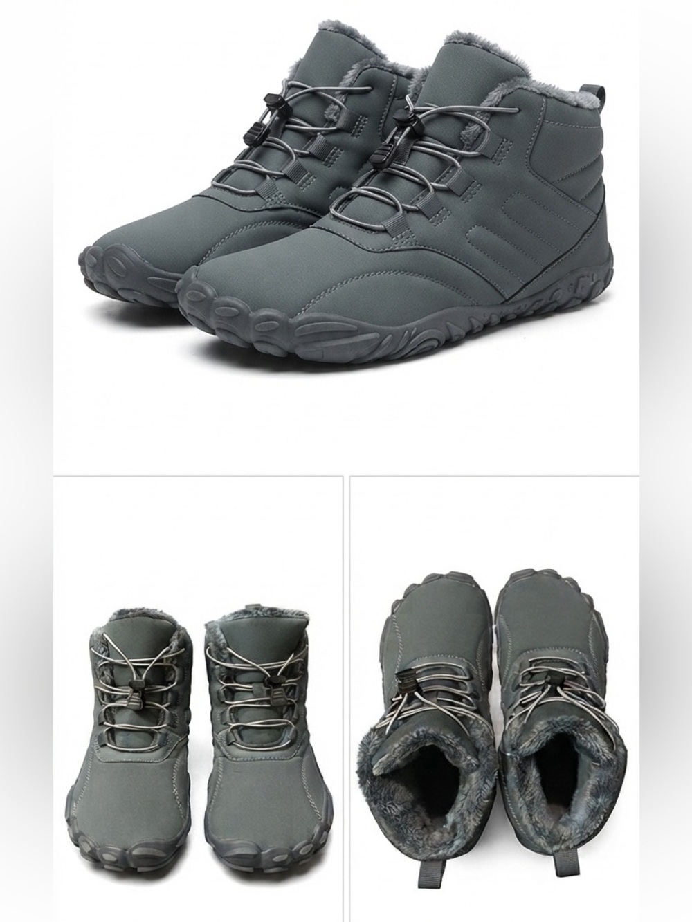 Fleece Lined Winter Barefoot Shoe Boots
